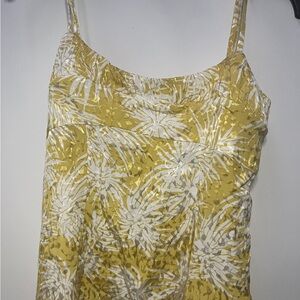 Rebecca Taylor Gold and Cream Ruched Cami